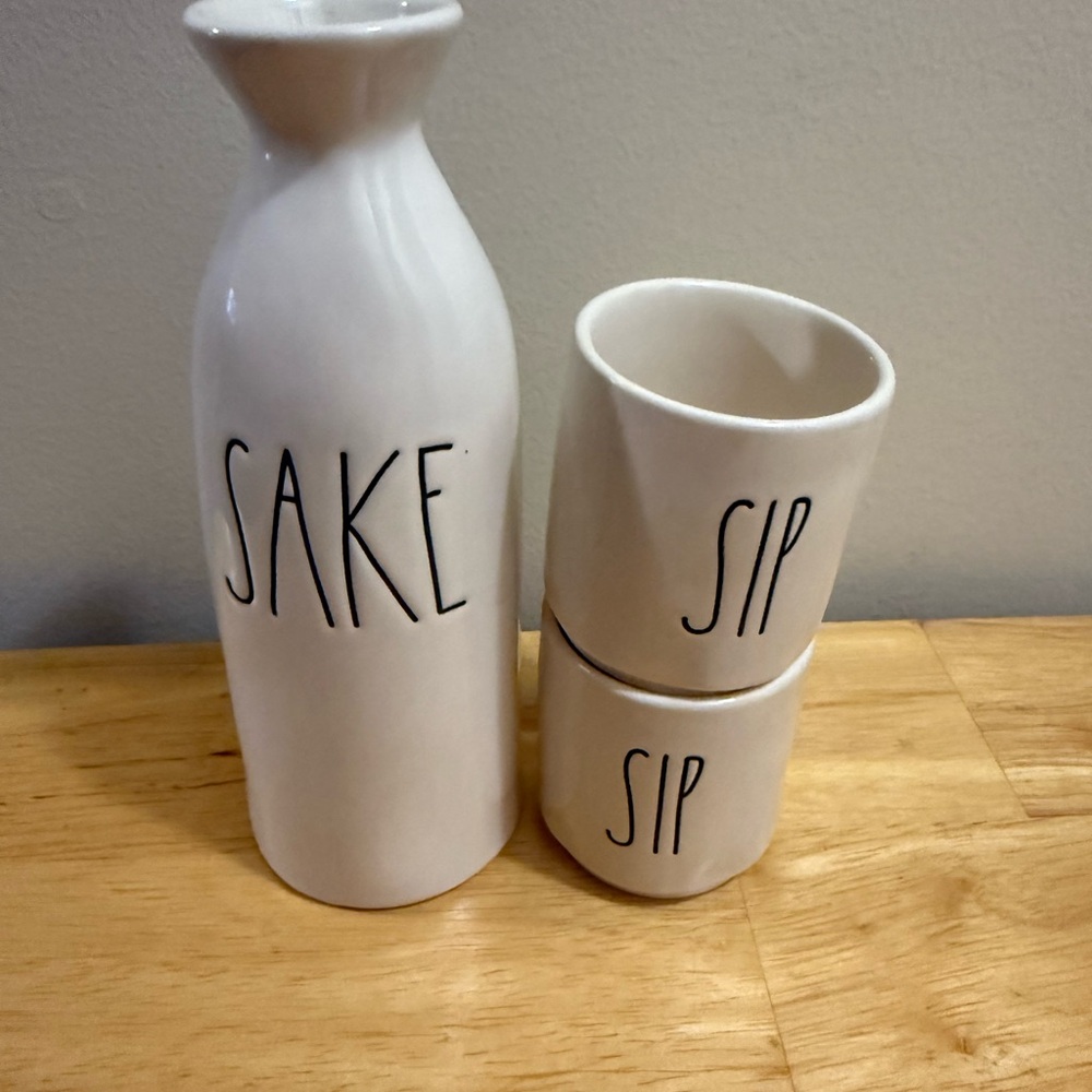 Rae Dunn White Sake Set